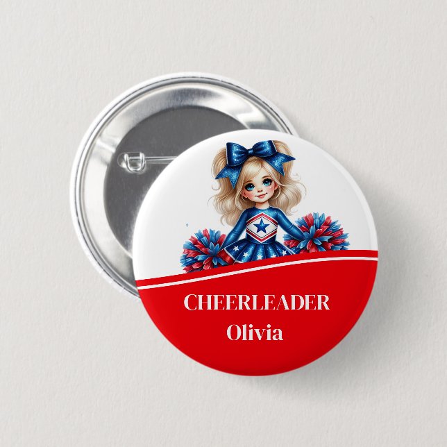 Cheerleader Button Pin (Front & Back)