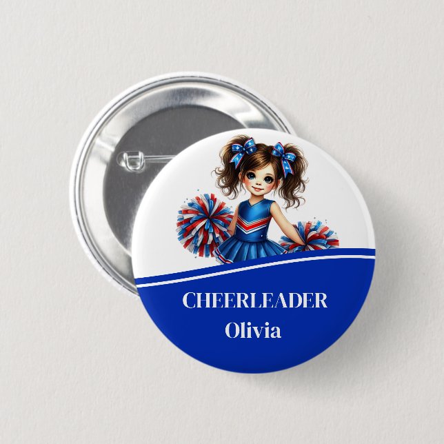 Cheerleader Button Pin (Front & Back)