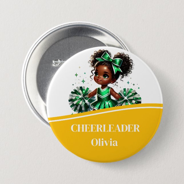 Cheerleader Button Pin (Front & Back)