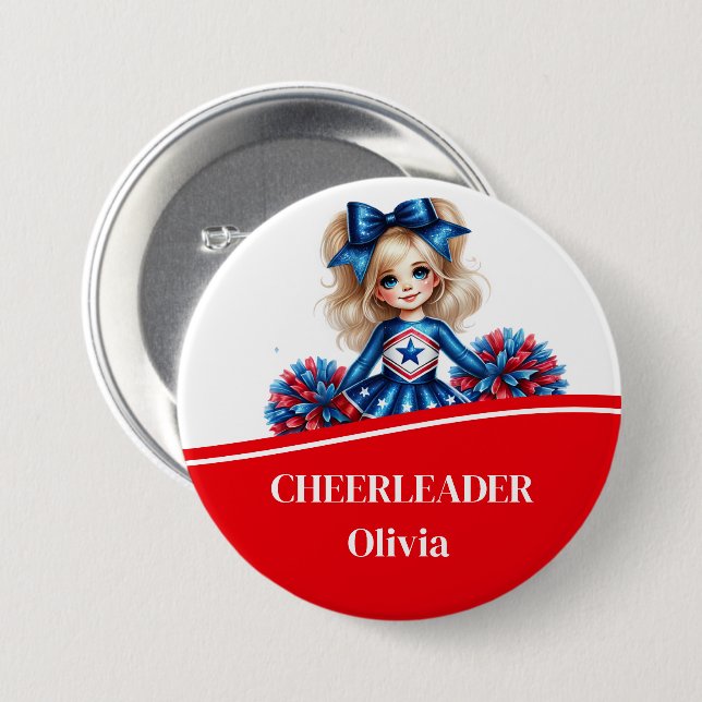 Cheerleader Button Pin (Front & Back)