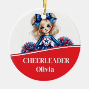Cheerleader ceramic ornament