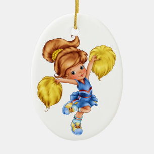Cheerleader Ceramic Ornament