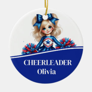 Cheerleader  ceramic ornament