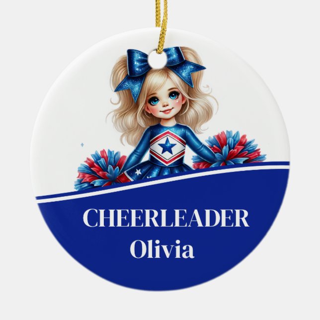 Cheerleader  ceramic ornament (Front)