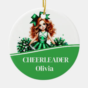 Cheerleader  ceramic ornament
