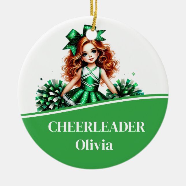 Cheerleader  ceramic ornament (Front)