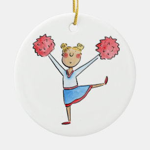 Cheerleader Ceramic Ornament