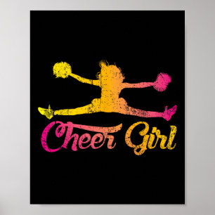 Cheerleader Cheer Girls Women Cheering Colorful Ch Poster