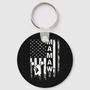 Cheerleader Cheer Mamaw America Flag Vintage Xmas  Key Ring