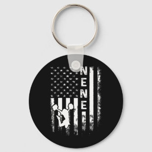 Cheerleader Cheer Nene America Flag Vintage Xmas Key Ring