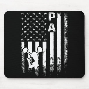 Cheerleader Cheer Pa America Flag Vintage Xmas Mouse Pad