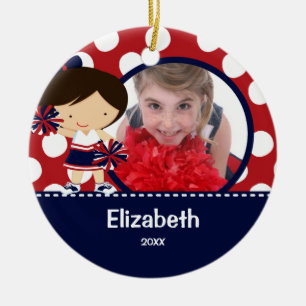 Cheerleader Cheer Photo Christmas Ornament