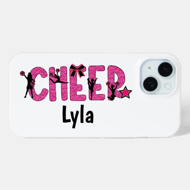 Cheerleader Cheer Pink Glitter Personalised Case-Mate iPhone Case (Back (Horizontal))