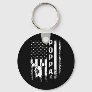 Cheerleader Cheer Poppa America Flag Vintage Xmas  Key Ring