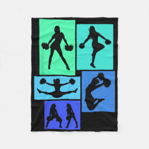Cheerleader Cheer Poses For Women Girls Kids Teens Fleece Blanket
