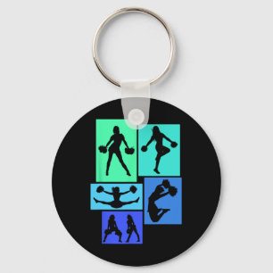 Cheerleader Cheer Poses For Women Girls Kids Teens Key Ring