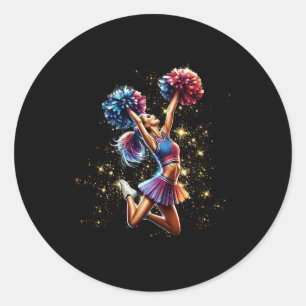 Cheerleader Cheering Cheerleading Team Cheer Girl  Classic Round Sticker