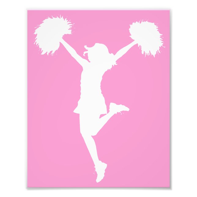 Cheerleader Cheering with Customisable Background Photo Print (Front)