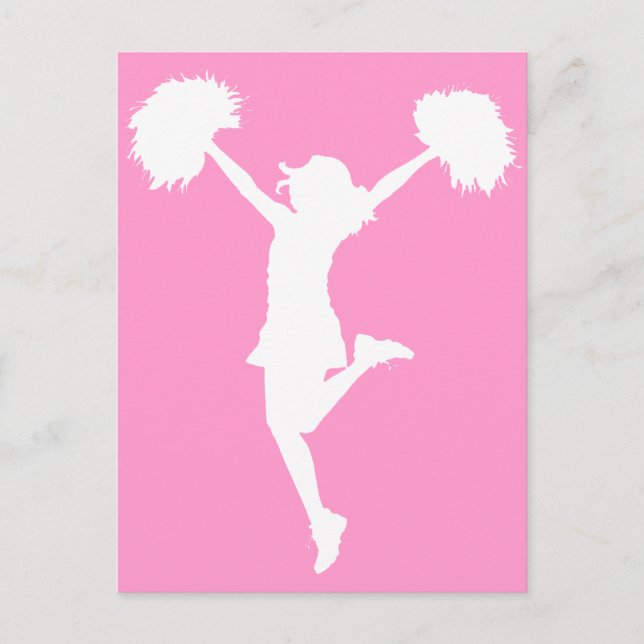 Cheerleader Cheering with Customisable Background Postcard (Front)