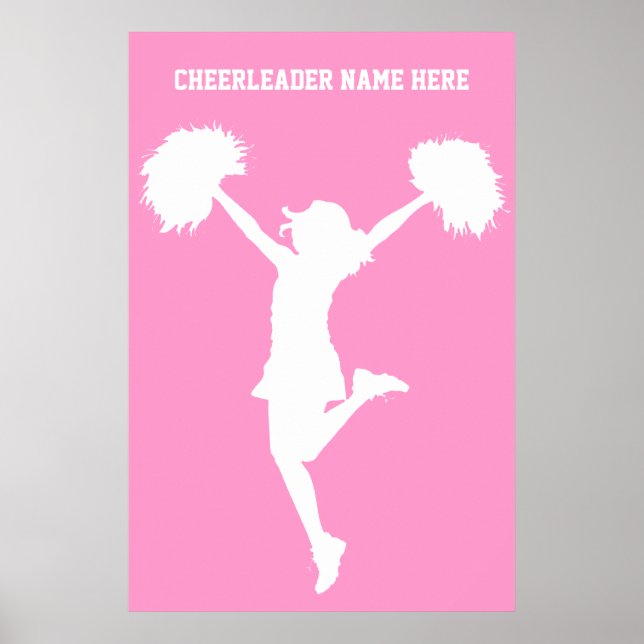 Cheerleader Cheering with Customisable Background Poster (Front)