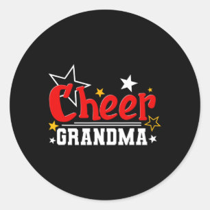 Cheerleader Cheerleading Cheer Grandma Classic Round Sticker