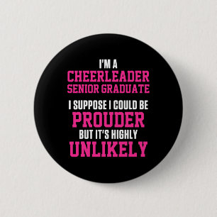 Cheerleader Cheerleading Cheering Prouder Senior G 6 Cm Round Badge