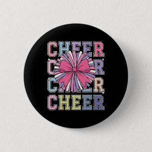 Cheerleader Cheerleading Groovy Cheer Coquette Bow 6 Cm Round Badge
