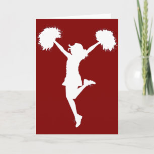 Cheerleader Cheerleading Outline Art by Al Rio Card