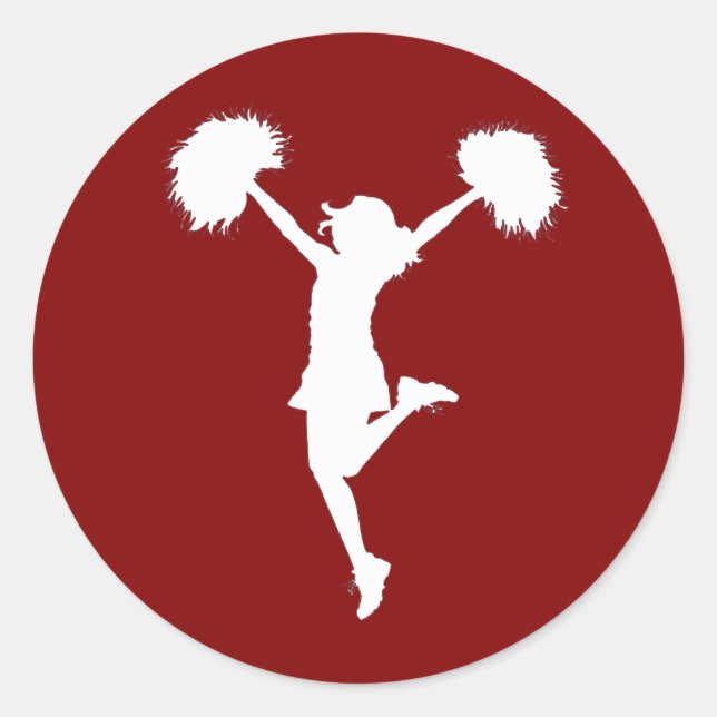 Cheerleader Cheerleading Outline Art by Al Rio Classic Round Sticker (Front)