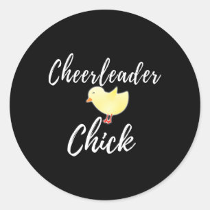 Cheerleader Chick Funny Chicken Cheerleading Classic Round Sticker
