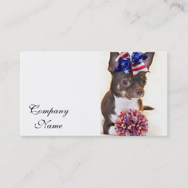 Cheerleader Chihuahua dog Business Card (Front)
