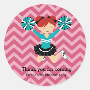 Cheerleader, choose your own background colour classic round sticker