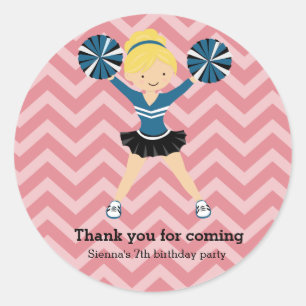 Cheerleader, choose your own background colour classic round sticker
