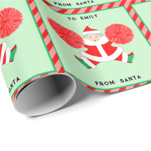 Cheerleader Christmas Holiday Gift Wrapping Paper