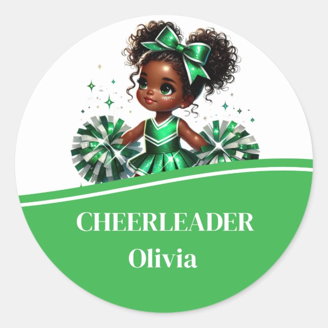Cheerleader  classic round sticker (Front)