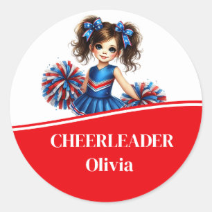 Cheerleader classic round sticker