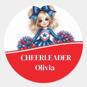 Cheerleader classic round sticker