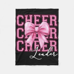 Cheerleader Coquette Bow Retro Cheerleading Women Fleece Blanket