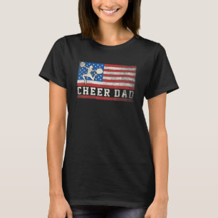 Cheerleader Dad Cheer Dad American US Flag Father T-Shirt