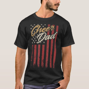 Cheerleader Dad Cheer Dad American US Flag School T-Shirt