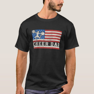 Cheerleader Dad Funny Cheer Dad American US Flag F T-Shirt