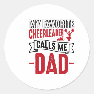 Cheerleader Dad Vintage Engraving Shirt Design_1 Classic Round Sticker