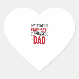 Cheerleader Dad Vintage Engraving Shirt Design_1 Heart Sticker