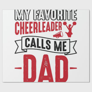 Cheerleader Dad Vintage Engraving Shirt Design_1 Wrapping Paper