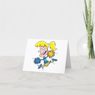 cheerleader dancing thank you card
