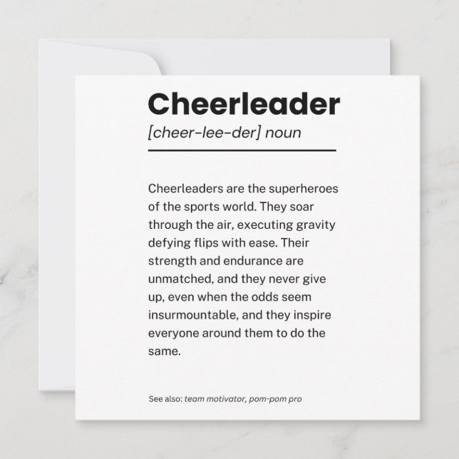 Cheerleader Definition, Cheerleading Thank You (Front)