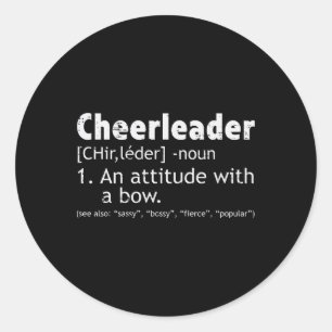 Cheerleader Definition Cheerleading Women Girls Ki Classic Round Sticker