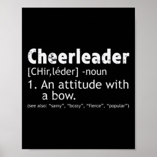 Cheerleader Definition Cheerleading Women Girls Ki Poster