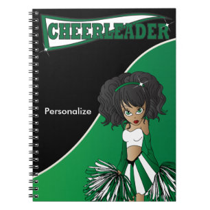 Cheerleader DIY Name Dark Green Notebook