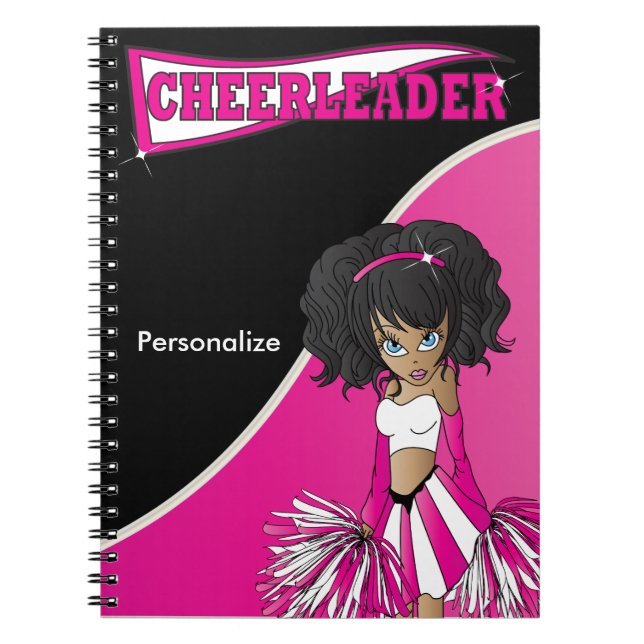 Cheerleader | DIY Name | Hot Pink Notebook (Front)